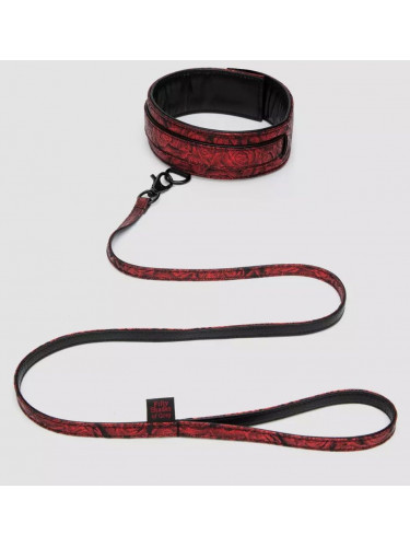 Стильный ошейник с поводком Reversible Faux Leather Collar and Lead