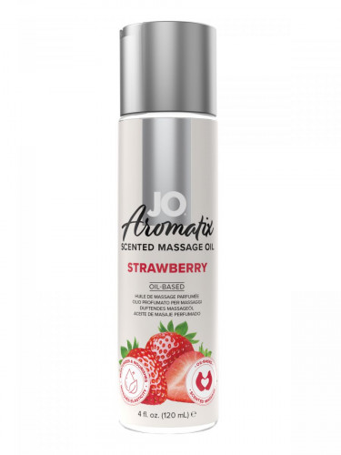 Массажное масло JO Aromatix Massage Oil Strawberry с ароматом клубники - 120 мл.