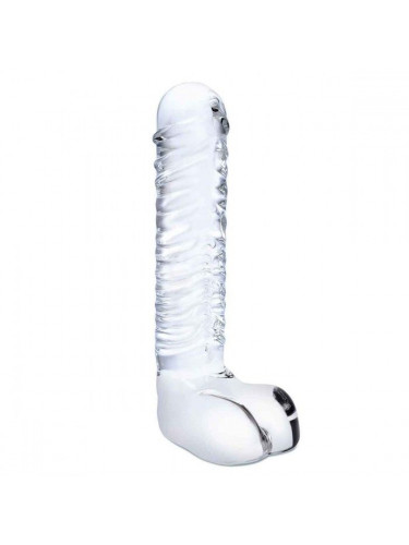 Прозрачный фаллоимитатор 8 Realistic Ribbed Glass Dildo - 20,3 см.