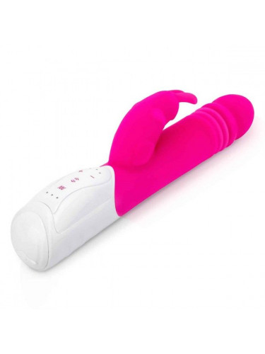 Розовый пульсирующий вибромассажер G-Spot Thrusting Rabbit - 24 см.