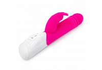 Розовый пульсирующий вибромассажер G-Spot Thrusting Rabbit - 24 см.