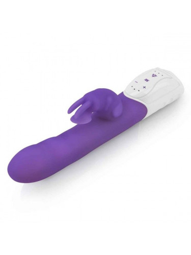 Фиолетовый вибромассажер с клиторальной стимуляцией Clitoral Suction Rabbit - 24,5 см.