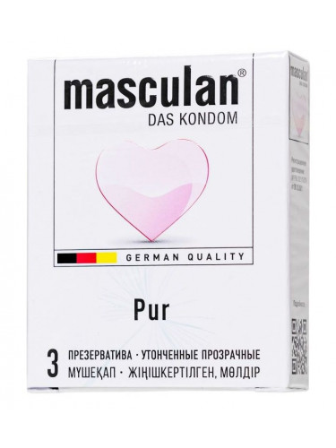 Супертонкие презервативы Masculan Pur - 3 шт.