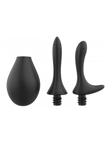 Черный анальный душ Nexus Anal Douche Set с 2 сменными насадками