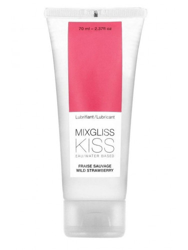 Смазка на водной основе Mixgliss Kiss с ароматом земляники - 70 мл.