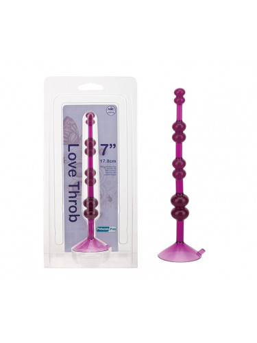 Фиолетовая анальная цепочка на присоске LOVE THROB PURPLE - 17,8 см.