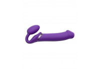Фиолетовый безремневой вибрострапон Silicone Bendable Strap-On - size XL