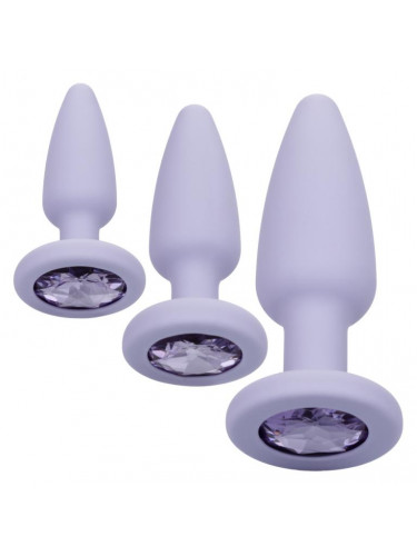 Набор из 3 сиреневых анальных пробок Crystal Booty Kit