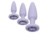 Набор из 3 сиреневых анальных пробок Crystal Booty Kit