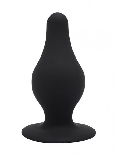 Черный анальный стимулятор DUAL DENSITY PLEASURE PLUG M - 9,3 см.