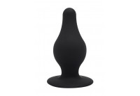 Черный анальный стимулятор DUAL DENSITY PLEASURE PLUG M - 9,3 см.