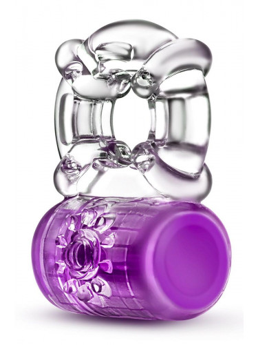Фиолетовое эрекционное виброкольцо Pleaser Rechargeable C-Ring