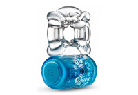 Синее эрекционное виброкольцо One Night Stand Vibrating C-Ring