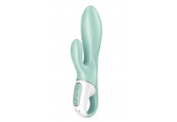 Зеленый вибратор-кролик Satisfyer Air Pump Bunny 5+ с функцией расширения - 20,4 см.
