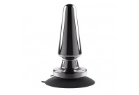 Черная анальная вибропробка Advanced Metal Plug - 13,8 см.