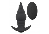 Черная анальная вибропробка RC Butt Plug - 9,6 см.
