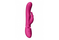 Розовый вибромассажер May Pulse-Wave C-spot G-Spot Rabbit - 22 см.