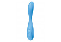 Голубой гибкий вибромассажер Satisfyer G-Spot Flex 4+ - 19 см.