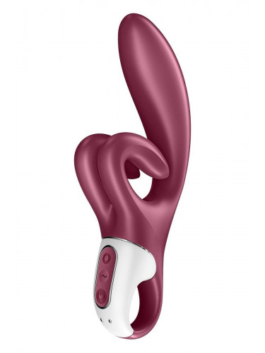 Бордовый вибратор-кролик Touch me - 21,2 см.