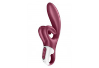 Бордовый вибратор-кролик Touch me - 21,2 см.