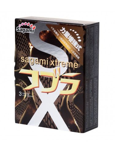 Суженные к основанию презервативы Sagami Xtreme Cobra - 3 шт.