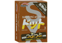 Презервативы Sagami Xtreme Feel Up с точечной текстурой и линиями прилегания - 3 шт.