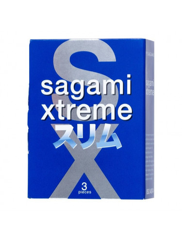 Розовые презервативы Sagami Xtreme Feel Fit 3D - 3 шт.