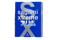 Розовые презервативы Sagami Xtreme Feel Fit 3D - 3 шт.