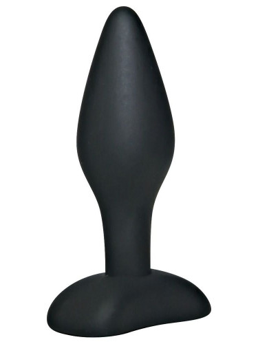 Чёрный анальный стимулятор Silicone Butt Plug Small - 9 см.