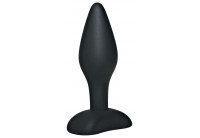 Чёрный анальный стимулятор Silicone Butt Plug Small - 9 см.