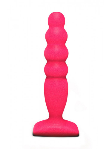 Розовый анальный стимулятор Large Bubble Plug - 14,5 см.