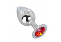 Большой плаг из стали с красным кристаллом Red Flame - 9,5 см.