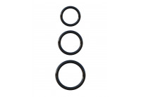 Набор из трех черных эрекционных колец Silicone 3-Ring Stamina Set
