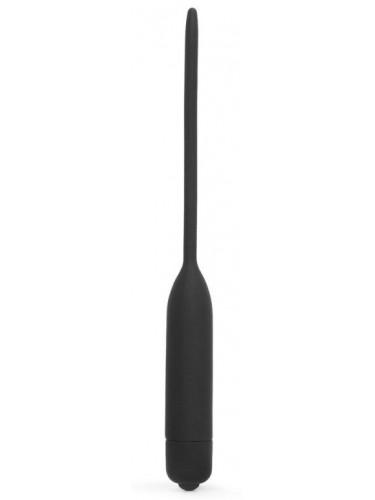 Черный уретральный виброплаг Silicone Vibrating Urethral Dilator - 21 см.