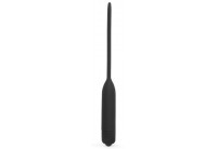 Черный уретральный виброплаг Silicone Vibrating Urethral Dilator - 21 см.