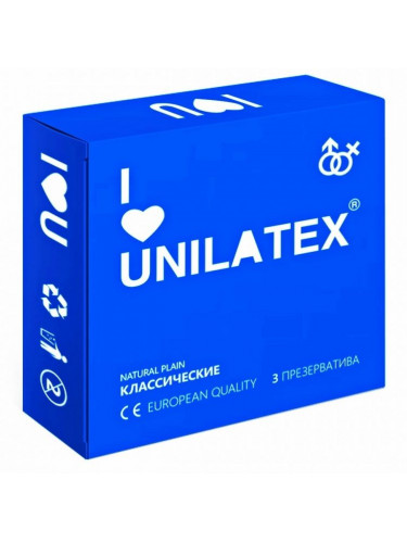 Классические презервативы Unilatex Natural Plain - 3 шт.