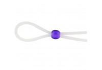 Прозрачное лассо с фиолетовой бусиной SILICONE COCK RING WITH BEAD LAVENDER