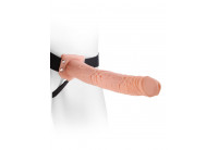 Фаллопротез телесного цвета Hollow Strap-On - 29 см.