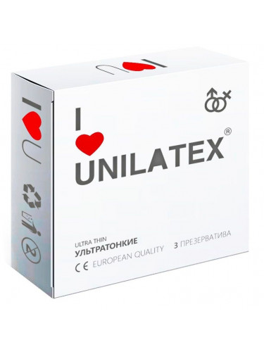 Ультратонкие презервативы Unilatex Ultra Thin - 3 шт.